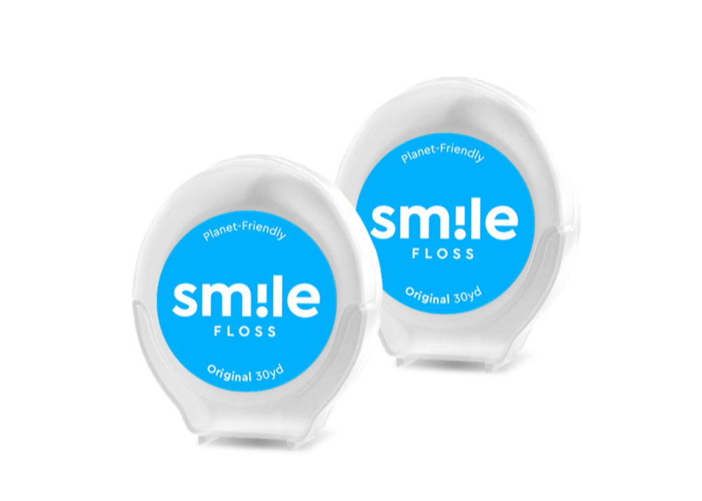 Mockup of Original Smile Floss 2-pack highlighting simple design