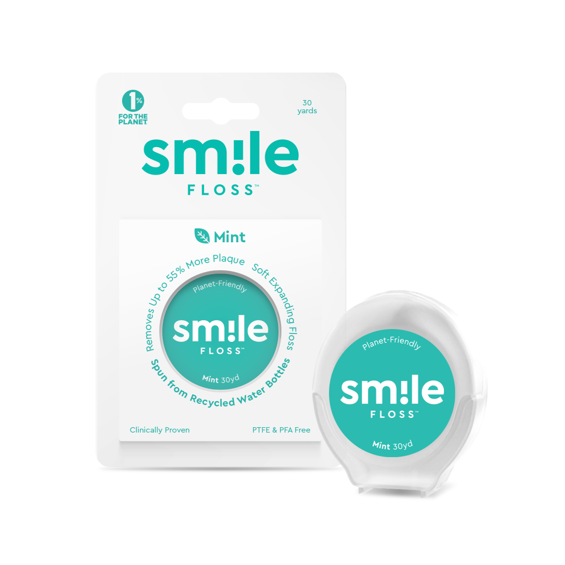 Mint Smile Floss product package highlighting natural freshness