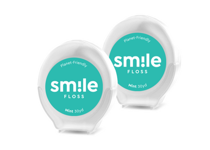 Mockup of Mint Smile Floss 2-pack showing sustainable packaging