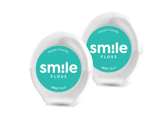 Mockup of Mint Smile Floss 2-pack showing sustainable packaging