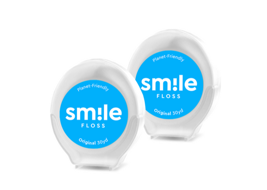 Mockup of Original Smile Floss 2-pack highlighting simple design